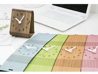 Mandelda – horloge de luxe moderne Simple et créative, Triangle géométrique en béton MDF, montres à Quartz silencieuses, horloges pour salon