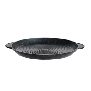 Plaque de cuisson ronde 36cm Poêle à <span class=keywords><strong>paella</strong></span> antiadhésive avec poignées pour barbecue à steak - Product Image 3