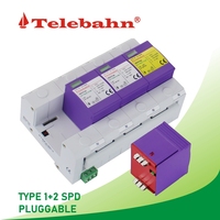 Parafoudre triphasé 255V AC SPD T1+T2 25kA 3P+N pour la distribution principale