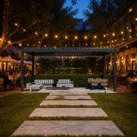 Pérgola de Aluminio para Exteriores con Techo de Láminas Motorizadas Impermeables, Sistema de Sombreado para Jardín, Patio, Villa y Terraza