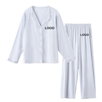 Ensemble de pyjama pour couples, vêtements de détente en lyocell, cardigan simple à col, respirant, extensible, ample, pour un usage quotidien