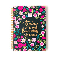 Personnalisé A5 Hebdomadaire et Mensuel Couverture Rigide Agenda Journal Carnet avec Onglets Couverture Papier Imprimé par les Fournisseurs