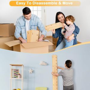 Regla de madera para medir la altura de los niños, 180 cm, tabla de crecimiento colgante para interiores, para uso doméstico - Product Image 2