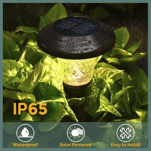 โคมไฟโซลาร์ LED สำหรับภายนอกอาคาร กันน้ำ IP44 พร้อมไฟตกแต่ง RGB แสงวอร์มไลท์ สำหรับลานบ้าน สวน สนามหญ้า ไฟส่องทางเดินแบบโซลาร์ - Product Image 3