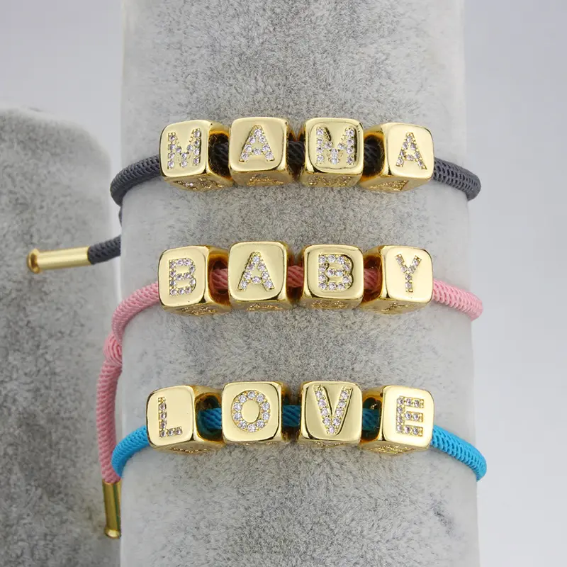 Gioielli alla moda Hip-hop Sexy 26 lettere colore iniziale corda Dir braccialetto personalizzato CC bracciali per gioielli da donna