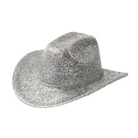 Chapeau de fête de carnaval européen américain chapeau de cowboy à paillettes avec paillettes pour discothèque danse chapeau de performance en soie brillante
