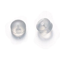 100 pièces/sac 2026 Meilleures ventes Bouchons d'oreille pour boucles d'oreilles, transparents antidérapants DIY, type hamburger