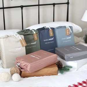 Giáng Sinh Vui Vẻ 300TC Làm Mát Tre Viscose Bộ Đồ Giường Sheets Set 100% Hữu Cơ Tre Tấm Tre Tùy Chỉnh Được Trang Bị Tấm - Product Image 1