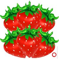 Ballon géant 4D en forme de fraise, décorations en aluminium mignonnes, fruits rouges, fournitures pour fête de premier anniversaire, cadeau, ensemble ballon de basket, ballon de football, planète