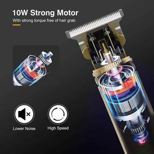 Recortadora de Pelo Profesional Recargable de Acero Inoxidable T9 para Hombre, Cuchilla Doble, Cabezal Pivotante, Cortadora Eléctrica de Pelo Corporal y Facial, Plástico - Product Image 3