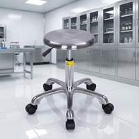 Siège à ressort hélicoïdal pour atelier, laboratoire, salle d'opération, bar, salon, tabouret rotatif antistatique en acier inoxydable