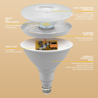 Ampoule LED Par38 15W E26 E27 B22 Culot Haute Luminosité Haute Efficacité Lampe LED en Plastique 3000K 4000K 6500K pour Usage Résidentiel Intérieur
