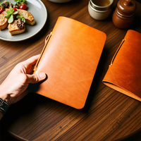 Porte-menu personnalisé en cuir véritable format A5, durable, de qualité supérieure, rétro, universel pour restaurant, café