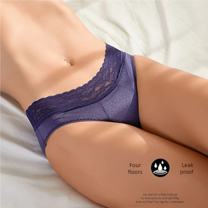 Culotte menstruelle 9093 à quatre <span class=keywords><strong>couches</strong></span> anti-fuite pour flux abondant, en nylon Oekotex, pour femmes - Product Image 3