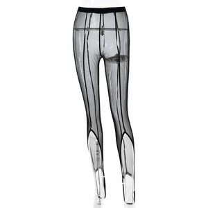 Leggings en maille taille haute pour femmes, couleur unie, fines, haute élasticité, pantalon une pièce pour rehausser les hanches, pour un usage à la mode - Product Image 5