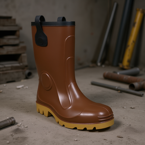 Bottes de sécurité en PVC marron TTAKE avec semelle pour la protection au travail - Product Image 3