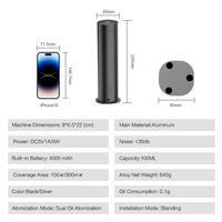Diffuseur d'arômes tendance 2026 Timeflow, recharge rapide Type-C, 100 ml, sans eau, pour huiles essentielles pures