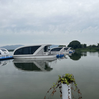 Bateau Flottant de Luxe Facile à Assembler Maison Préfabriquée Hôtel Conteneur sur l'Eau Hôtel Flottant Bateau Amphibie Bateau Maison