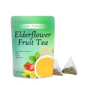 Private label orgânico Respiratory Tea frio apoio ervas chá Elderflower hortelã chá