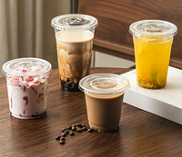 Gobelets en plastique de qualité alimentaire sans BPA avec couvercles en dôme 12oz/16oz pour café glacé, latte, milkshake et smoothies à emporter