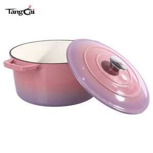 <span class=keywords><strong>Cocotte</strong></span> en <span class=keywords><strong>fonte</strong></span> émaillée au design moderne et écologique, compatible four et plaques à gaz/à <span class=keywords><strong>induction</strong></span>, ustensile de cuisine polyvalent - Product Image 2
