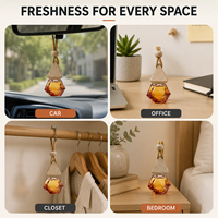 Diffuseur de parfum pour voiture en bois avec logo personnalisé, flacon en verre 8ml, bouchon en bois, longue durée, OEM