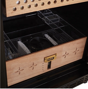NE-194 Grand 1800 Humidor Compresseur en bois de cèdre Salle de refroidissement Affichage Porte en verre Armoire à cigares - Product Image 6
