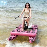 Vélo aquatique SUP à ponton plat pour 1 personne, cadre en aluminium avec tapis flottant avant, léger, pliable, pour les centres de villégiature, de la marque Lumark, fabriqué en Chine