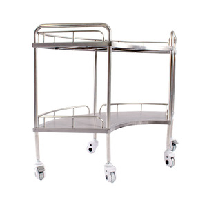 Stainless Steel Instrument Table Fan Shaped 150x46x86 Cm Dental Pet Treatment <b>Cart</b> With Wheels - Product Image 2