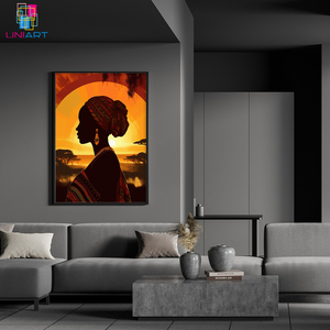 Uniart giá rẻ giá tường nghệ thuật bức tranh tường nghệ thuật phong cách Châu Phi tác phẩm nghệ thuật với khung vải in tường nghệ thuật cho trang trí nội thất - Product Image 3