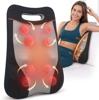 Coussin de massage électrique Shiatsu avec pétrissage, tapotement et chauffage, 6 billes, rechargeable 2200 mAh, pour le dos, la taille, le bureau, la maison, la voiture, OEM