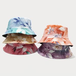 Reversible Lady Bucket <b>Hat</b> Flower Graffiti Printing Custom Design Outdoor Bucket <b>Hat</b> - Product Image 4