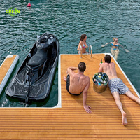 Drop Stitch vert en forme de U Jetski Parking Dock Air Gonflable Island U Dock Boat
