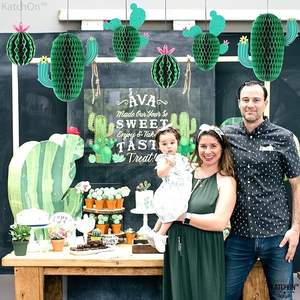 Juego de 6 cactus verdes de estilo <span class=keywords><strong>mexicano</strong></span> para suministros de decoración para fiestas del desierto - Product Image 4