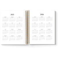 Myway 2026-2027 180 °   Planificateur quotidien et mensuel à couverture plate avec journal d'exercices, couverture en papier imperméable avec impression couleur, carnet