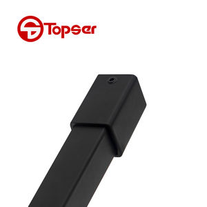 חדר מקלחת דלת זכוכית מט שחור מתכווננת בר סוג מרובע סיבוב תמיכה טלסקופי - Product Image 5