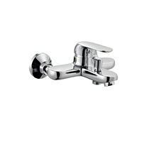 Robinet de salle de bain mural monocommande en laiton chromé poli avec cartouche céramique CE pour douche et baignoire
