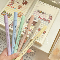 Stylo marqueur double pointe, surligneur fluorescent, couleur Morandi, ensemble de marqueurs pour étudiants, stylo grande capacité