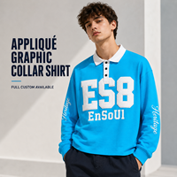 T-shirt surdimensionné personnalisé pour homme en coton 100 %, 320 g/m², à manches longues, avec broderie appliquée et lettres, style streetwear