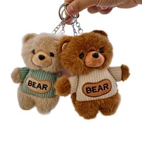 Porte-clés en peluche ours mignon Kawaii avec pull, breloque de sac, décorations, cadeaux pour événements, pendentif