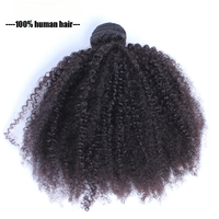 Prêt à Expédier Cheveux Humains Brésiliens Vietnamiens Afro Crépu Bouclé 1B en Faisceaux avec Closure Bruts Non Transformés Extensions 4B 4C Style Bande Adhésive