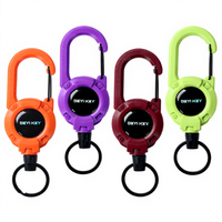Porte-clés en plastique avec cordon élastique, boucle à dégagement facile, cordon d'extension anti-perte, clip télescopique rétractable automatique pour bureau
