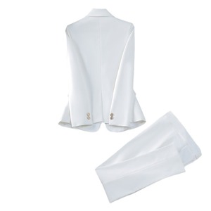 Women's Professional Suit Set Long Sleeve Slim Fit Single Button Autumn Formal Workwear Anti-Wrinkle Polyester Satin - Product Image 5