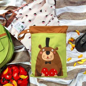 Sac de transport pour bébé en polyester personnalisé, magnifique, imperméable, à imprimé animal, double poche pour couches et autres essentiels - Product Image 3