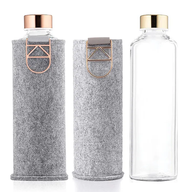 Luxury portable classic unbreakable notebook my bottle 500ml 750ml 18 oz 25 oz 32 oz glass water bottles with box packaging