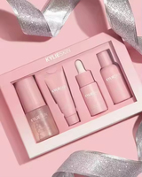 Boîte d'emballage cosmétique de conception personnalisée rose de luxe avec fenêtre transparente UV Avantage Boîte de maquillage rigide pour les produits de beauté Blush