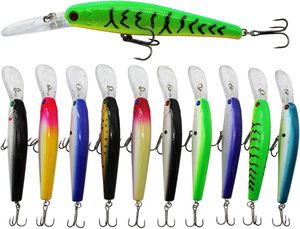 Leurre flottant longue portée pour lancer, type Minnow, appât artificiel dur avec hameçons pour la pêche en eau douce et au bar. - Product Image 6