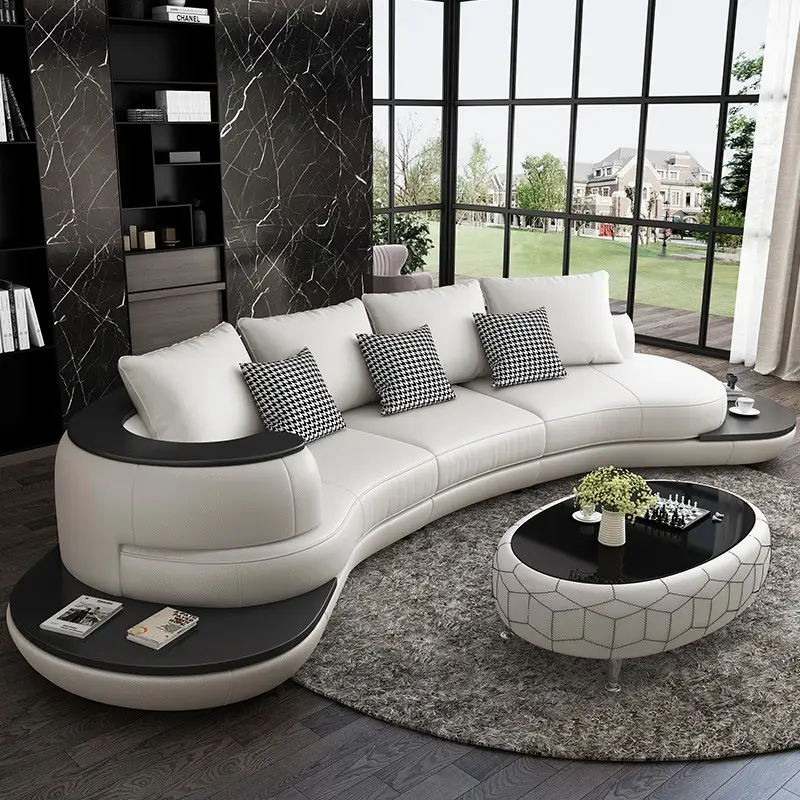 थोक एल आकार असली लेदर पु अनुभागीय कोने सोफा सेट 7 सीटों वाले सोफे कमरे में रहने वाले सोफे