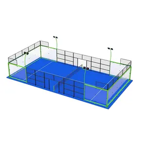 网球场围栏挡风玻璃制造体育场镀锌镀锌钢网全景帕德尔网球场