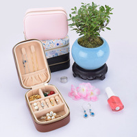 Boîte de rangement portable en cuir PU JIAYI pour bijoux, boucles d'oreilles, clous d'oreilles, accessoires pour les mains, bagues - Petit modèle de boîte exquise et mini